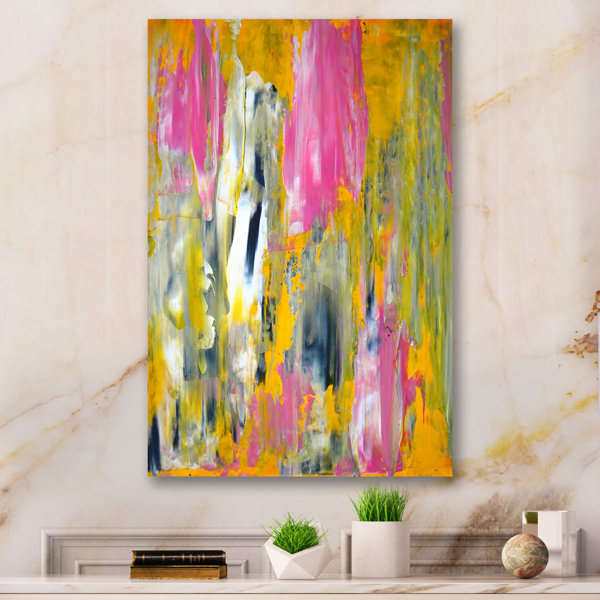 Wrought Studio " Pink Meets Yellow Modern Art " Wayfair
